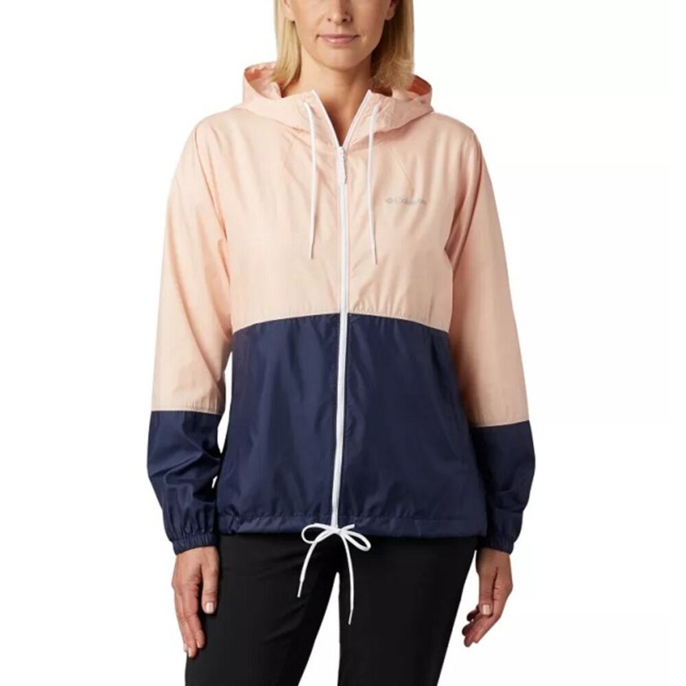 Columbia Womens Medium Flash Forward Windbreaker Jacket Colorblock Hooded Zip